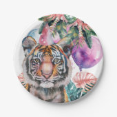 パーティーアニマルズサファリジャングルワイルドワン誕生日 ペーパープレート (正面)