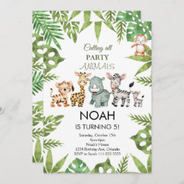 パーティーアニマルズサファリジャングル誕生日招待状 招待状