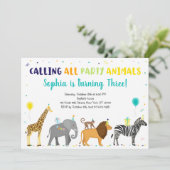 パーティーアニマルズサファリジャングル誕生日 招待状 (スタンド正面)
