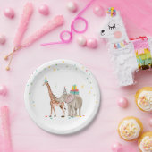 パーティーアニマルズサファリズーパーティーガールワイルド誕生日 ペーパープレート (パーティー)