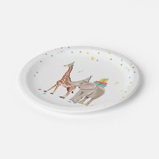 パーティーアニマルズサファリズーパーティーガールワイルド誕生日 ペーパープレート (アングル)