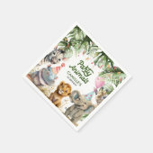 パーティーアニマルズサファリパーソナライズされた紙 スタンダードカクテルナプキン (角)