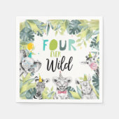 パーティーアニマルズサファリフォーエバーワイルドボーイ誕生日 スタンダードカクテルナプキン (正面)