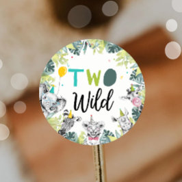 パーティーアニマルズサファリボーイツワイルドセカンド誕生日 ラウンドシール