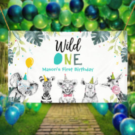 パーティーアニマルズサファリボーイワイルドワン最初の誕生日 横断幕