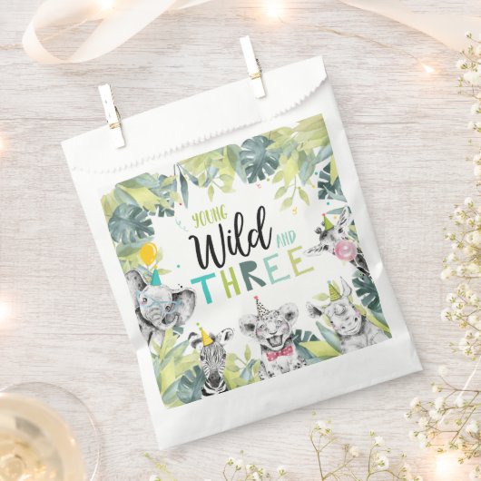 パーティーアニマルズサファリヤングワイルドと3誕生日 フェイバーバッグ (クリップ留めされた状態)