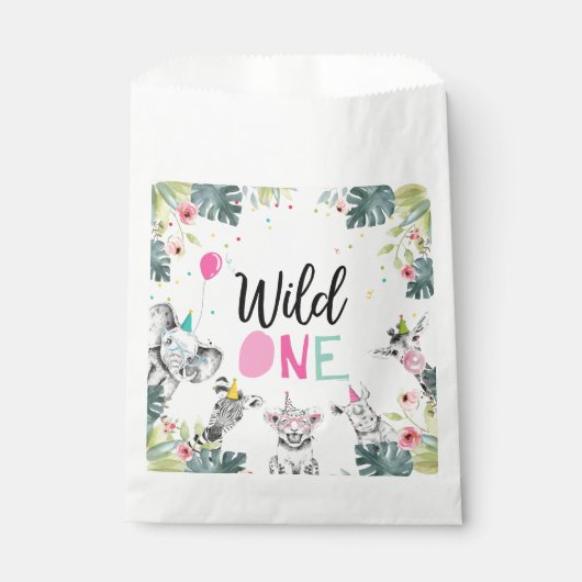 パーティーアニマルズサファリワイルドワンガールファースト誕生日 フェイバーバッグ (正面)