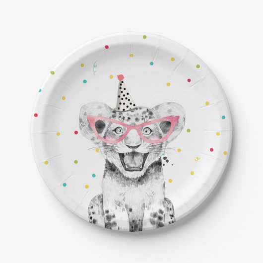 パーティーアニマルズサファリワイルドワンタイガーズー誕生日 ペーパープレート (正面)