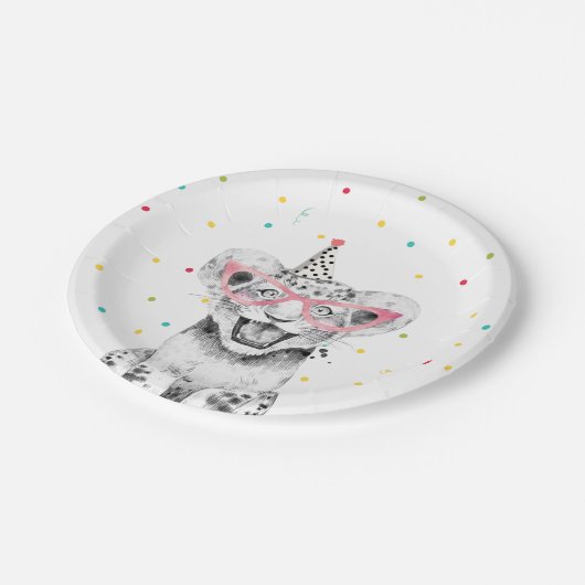 パーティーアニマルズサファリワイルドワンタイガーズー誕生日 ペーパープレート (アングル)