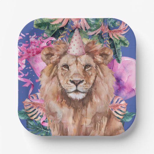 パーティーアニマルズサファリワイルドワンボーイバースデーパーティー ペーパープレート (正面)
