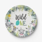 パーティーアニマルズサファリワイルドワンボーイバースデーパーティー ペーパープレート (正面)