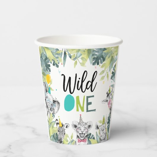 パーティーアニマルズサファリワイルドワンボーイバースデーパーティー 紙コップ (裏面)