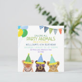 パーティーアニマルズブルー誕生日 招待状 (スタンド正面)