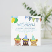 パーティーアニマルズブルー誕生日 招待状 (スタンド正面)