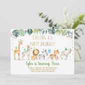 パーティーアニマルズボーイサファリ誕生日 招待状 (スタンド正面)