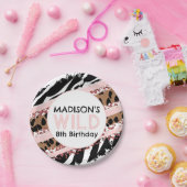 パーティーアニマルズワイルドサファリピンクガール誕生日紙 ペーパープレート (パーティー)