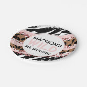 パーティーアニマルズワイルドサファリピンクガール誕生日紙 ペーパープレート (アングル)