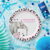 パーティーアニマルズワイルドサファリピンクガール誕生日 ペーパープレート (パーティー)