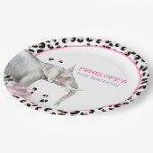 パーティーアニマルズワイルドサファリピンクガール誕生日 ペーパープレート (アングル)