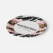 パーティーアニマルズワイルドサファリピンクガール誕生日 ペーパープレート (アングル)