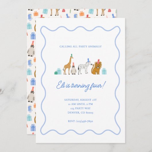 パーティーアニマルズ招待状 招待状 (正面/裏面)