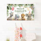 パーティーアニマルズ ジャングルサファリ バースデー ウェルカム 横断幕 (インサイチュ)