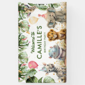 パーティーアニマルズ ジャングルサファリ バースデー ウェルカム 横断幕 (縦)