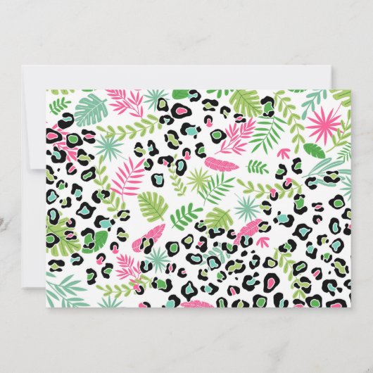 パーティーアニマルズ、ジャングルサファリ 1歳誕生日 招待状 (裏面)