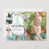 パーティーアニマルズ バースデー サファリ トロピカル 招待状 (正面)