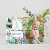 パーティーアニマルズ バースデー サファリ トロピカル 招待状 (スタンド正面)