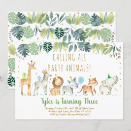 パーティーアニマルズ ボーイ サファリ バースデー 招待状