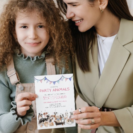 パーティーアニマルズ 子犬の誕生日パーティー招待状 招待状