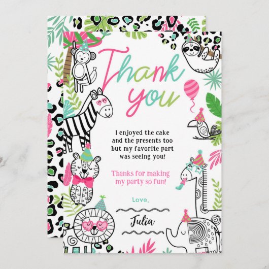 パーティーアニマルズ 感謝カード 招待状 (正面/裏面)