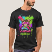 パーティーアニマルズ 野球 おもしろい サル 野球好き Tシャツ (正面)