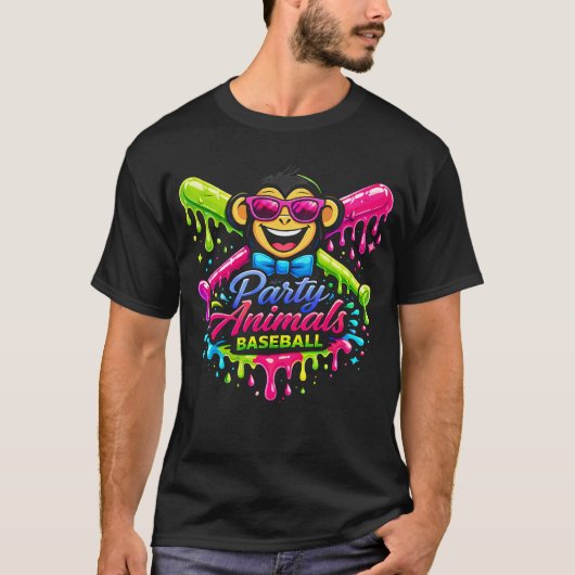 パーティーアニマルズ 野球 楽しい Tシャツ (正面)