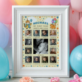 パーティーアニマルズZOO 1歳の誕生日写真タイムライン ポスター