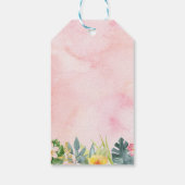 パーティーアニマルピンク金ゴールドサファリトロピカル誕生日 ギフトタグ (裏面)