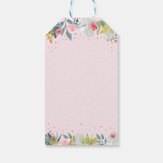 パーティーアニマルピンク金ゴールドサファリ誕生日ありがとう ギフトタグ (裏面)