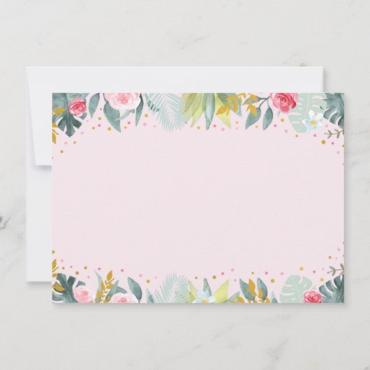 パーティーアニマルピンク金ゴールドサファリ誕生日ありがとう サンキューカード (裏面)