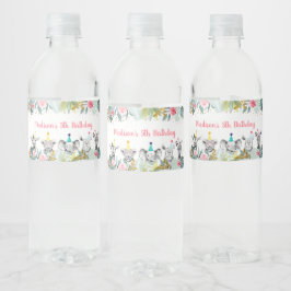 パーティーアニマルピンク金ゴールドサファリ誕生日 ペットボトルラベル