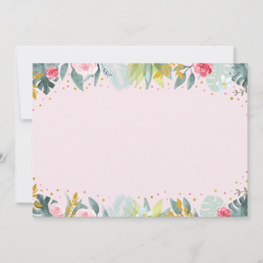 パーティーアニマルピンク金ゴールドサファリ誕生日 招待状 (裏面)