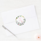 パーティーアニマルピンク金ゴールドトロピカルサファリ誕生日 ラウンドシール (封筒)