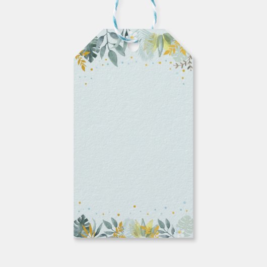 パーティーアニマルブルー金ゴールドサファリ誕生日ありがとう ギフトタグ (裏面)