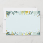 パーティーアニマルブルー金ゴールドサファリ誕生日ありがとう サンキューカード (裏面)