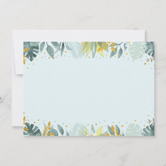 パーティーアニマルブルー金ゴールドサファリ誕生日ありがとう サンキューカード (裏面)