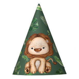 パーティーアニマルライオンワイルドワンジャングル誕生日ボーイ パーティーハット