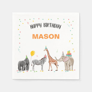 パーティーアニマルワイルドワンズジャングルボーイ誕生日 スタンダードカクテルナプキン