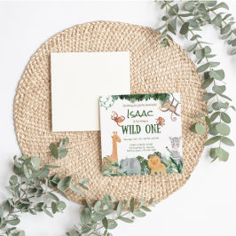 パーティーアニマルワイルドワン誕生日招待状カード 招待状