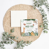 パーティーアニマルワイルドワン誕生日招待状カード 招待状