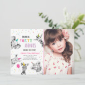 パーティーアニマル女子の大サファリ誕生日パーティーのご招待 招待状 (スタンド正面)